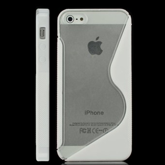 iPhone 5 / iPhone 5S / iPhone SE 2013 - Line plastik cover M silikone sider (Hvid)