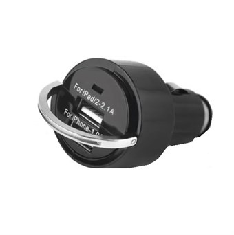 2.1A + 1.0A Dual USB Cigarettænder stik