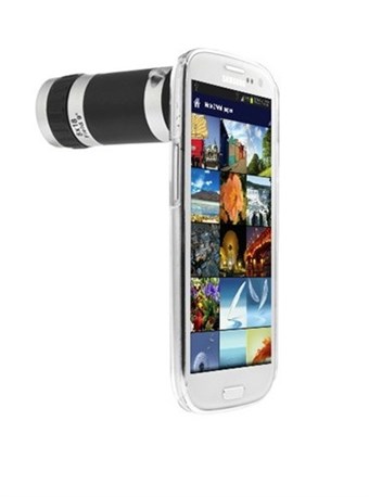 8X zoom Telescope Lens Med Cover til Galaxy S3 (Sort)