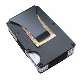 Metal RFID-sikret Kortholder til 6 kort - Sort