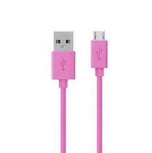 Micro USB Data Kabel 1M - fra Bekin (Pink)