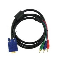 VGA HD15 til 3 RCA Komponent Video Kabel - 1.5M (Sort)