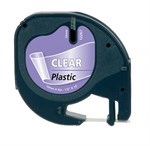 Dymo LetraTag Label Sort Tekst På Klar Tape (12267) 12mm × 4m (S0721530)