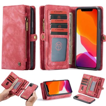 CaseMe Multifunktionelt iPhone 11 Flip Etui i Læder - Rød
