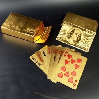 Plastik Guld Spillekort - Vaskbare - Bøjelige