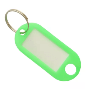 Nøglering i plast - 10 stk (Grøn)