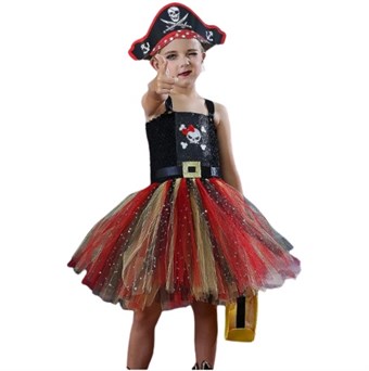 Halloweenkostume til piger - Pirat & Anime Tema - Inkl. Hat & Taske - 90 cm - Small
