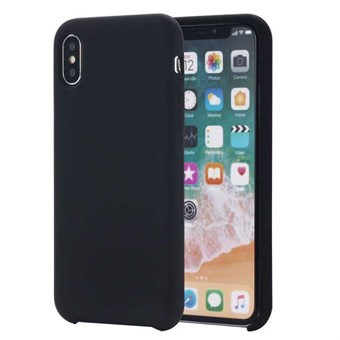 Smooth silikone Cover  til iPhone XS Max - Sort