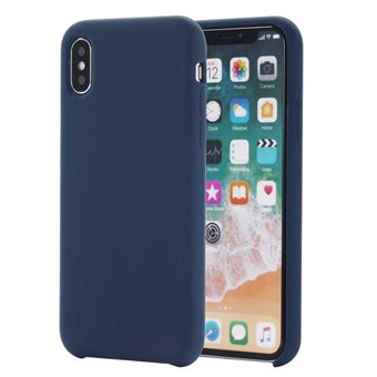 Smooth silikone Cover  til iPhone XS Max - Blå
