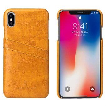 Fashion Leather Cover til iPhone XS Max - Gul