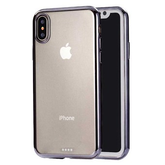 Electroplated iPhone XS Max Blødt TPU Bagcover - Sort