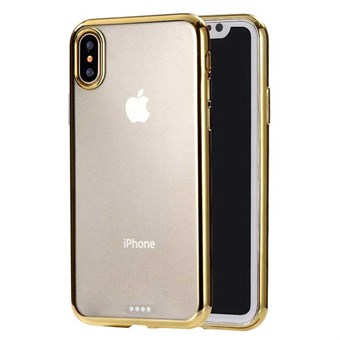 Electroplated iPhone XS Max Blødt TPU Bagcover - Guld