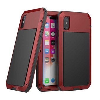 Vandtæt Dobbeltsidet Håndværker Cover iPhone XS Max - Rød