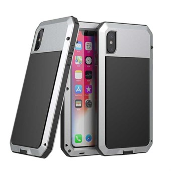 Vandtæt Dobbeltsidet Håndværker Cover iPhone XS Max - Sølv