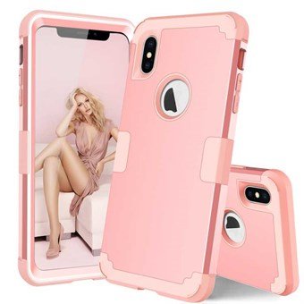 Dobbeltsidet Håndværker Cover iPhone XS Max - Pink