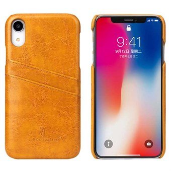 Fashion Leather Cover til iPhone XR - Gul