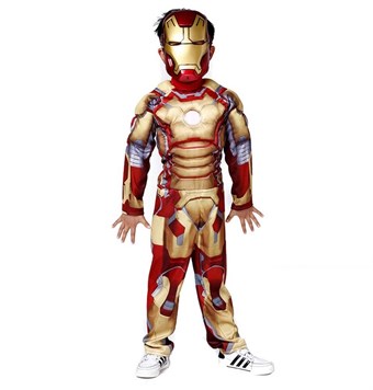 Iron Man Kostume Børn - Inkl. Maske + Dragt - Small (110-120 cm)