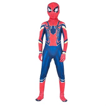 Iron Spiderman Kostume Børn - Inkl. Maske + Dragt - Small 100-110 cm