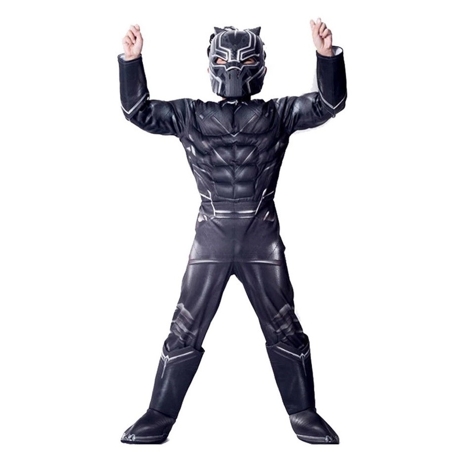 Black Panther Kostume Børn - Inkl. Maske Dragt - Small