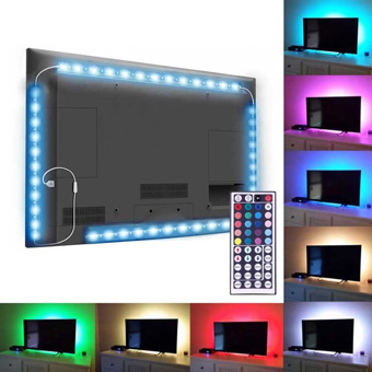 TV Baggrundsbelysning - LED med Fjernbetjening 4 x 50cm