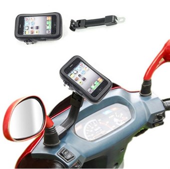 Sidespejl Smartphone Holder til Knallert/Scooter/Motorcykel - Vandafvisende