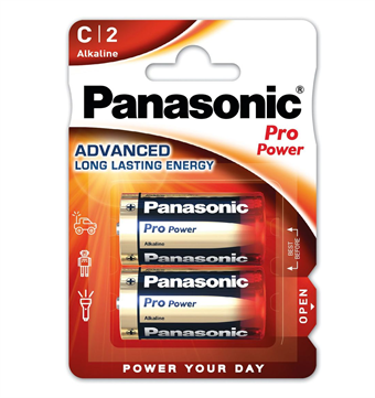 Panasonic Pro Power Alkaline C batterier - 2 stk