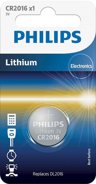 PHILIPS Lithium CR2016 - 1 stk