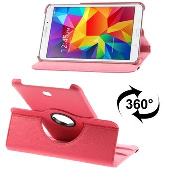 360 Roterende Læder Cover til Tab 4 8.0  (Magenta)