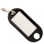 Nøglering i plast - 10 stk (Sort)