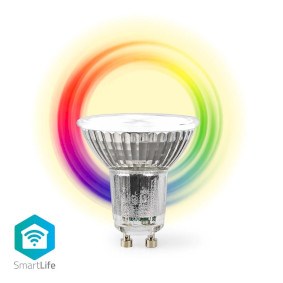 SmartLife LED-Spot | Wi-Fi | GU10 | 345 lm | 4.9 W | RGB / Varm til kølig hvid | 2700 - 6500 K | Energiklasse: G | Android™ / IOS | PAR16 | 1 stk.