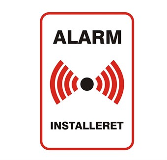 Alarm Installeret skilt - 1 stk 