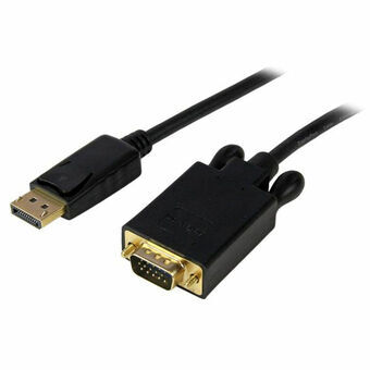 DisplayPort til VGA-adapter Startech DP2VGAMM6B           (1,8 m) Sort 1.8 m