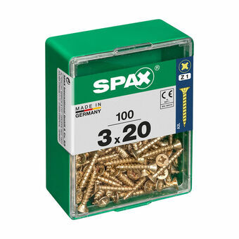 Screw Box SPAX Yellox Træ Fladt hoved 100 Dele (3 x 20 mm)