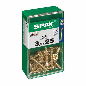 Screw Box SPAX Yellox Træ Fladt hoved 25 Dele (3,5 x 25 mm)