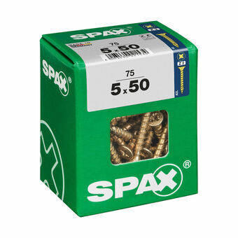 Screw Box SPAX Yellox Træ Fladt hoved 75 Dele (5 x 50 mm)