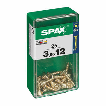 Screw Box SPAX Yellox Træ Fladt hoved 25 Dele (3,5 x 12 mm)