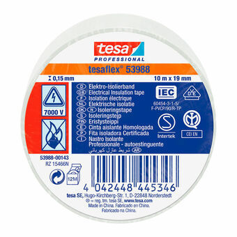Isoleringstape TESA Hvid PVC (10 m x 19 mm)