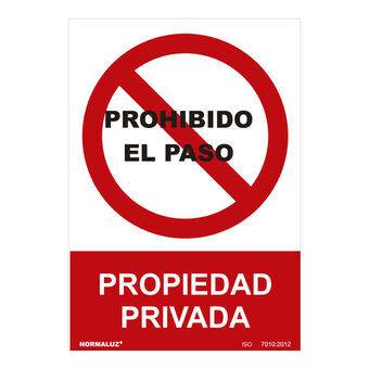 Skilt Normaluz Prohibido el paso propiedad privada PVC (30 x 40 cm)