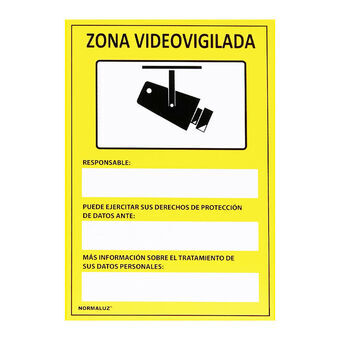 Skilt Normaluz Zona videovigilada PVC (15 x 20 cm)
