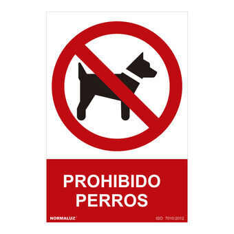 Skilt Normaluz Prohibido perros PVC (30 x 40 cm)