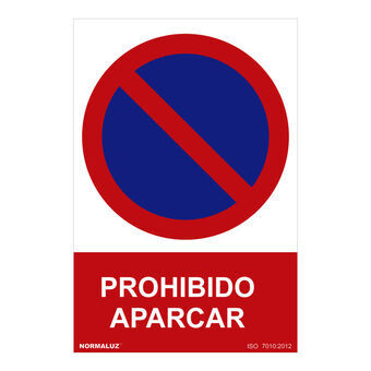 Skilt Normaluz Prohibido aparcar PVC 30 x 40 cm