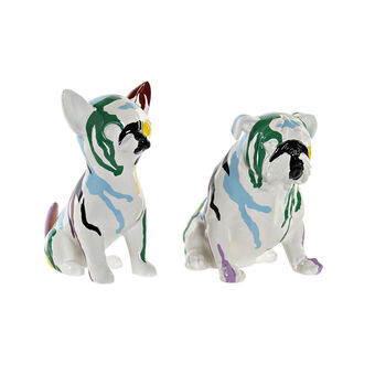 Dekorativ figur DKD Home Decor Multifarvet Hund Lakeret 20 x 12,5 x 17,5 cm (2 enheder)