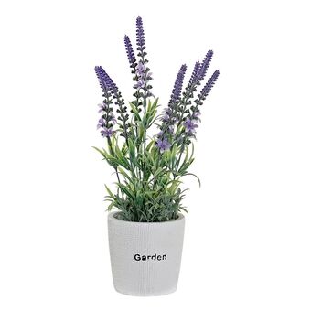 Dekorative Blomster DKD Home Decor Lavendel Cement Jern PE (10 x 10 x 36 cm)