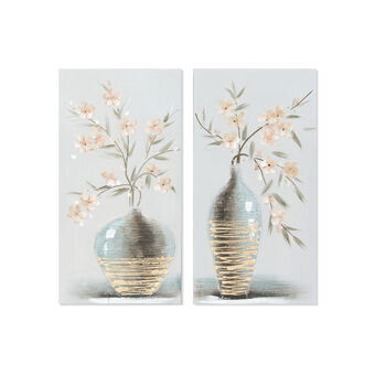 Maleri DKD Home Decor Vase Orientalsk (30 x 2,5 x 60 cm) (2 enheder) (12 enheder)