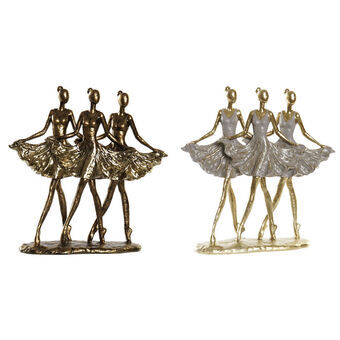 Dekorativ figur DKD Home Decor Ballet ballerina Harpiks (2 pcs) (29 x 9 x 30.5 cm)