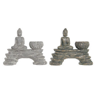 Dekorativ figur DKD Home Decor Harpiks Orientalsk Buddha (2 pcs)