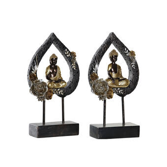Dekorativ figur DKD Home Decor Metal Harpiks Buddha (2 pcs) (19 x 7.7 x 35 cm)