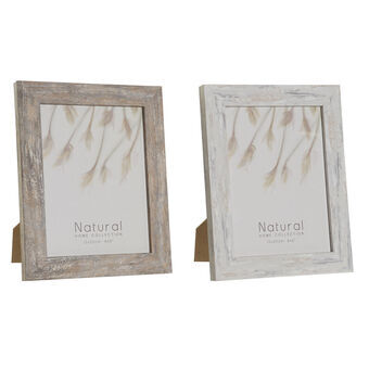 Fotoramme DKD Home Decor Krystal Natur Hvid PS Skandinavisk (19,5 x 2 x 24,5 cm) (2 enheder)