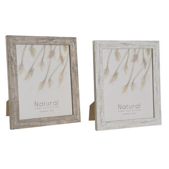 Fotoramme DKD Home Decor Krystal Natur Hvid PS (24,6 x 2 x 29,6 cm) (2 enheder)