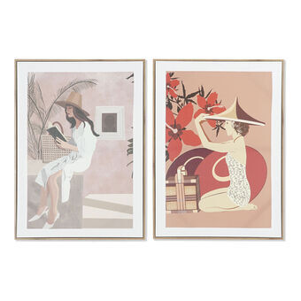 Maleri DKD Home Decor Dame (2 pcs) (50 x 3 x 70 cm)